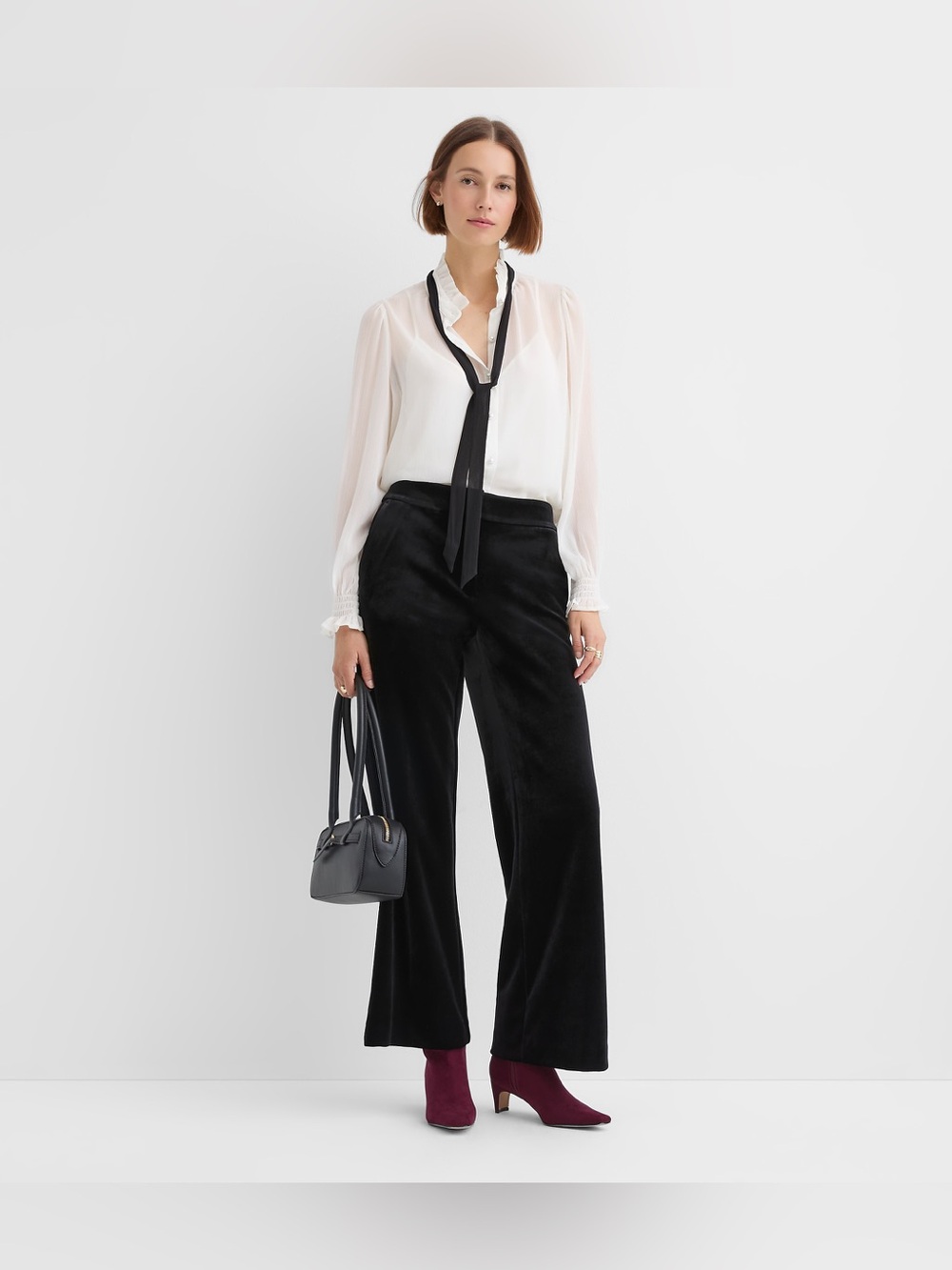LOFT wide leg Corduroy Velvet pull on Pants